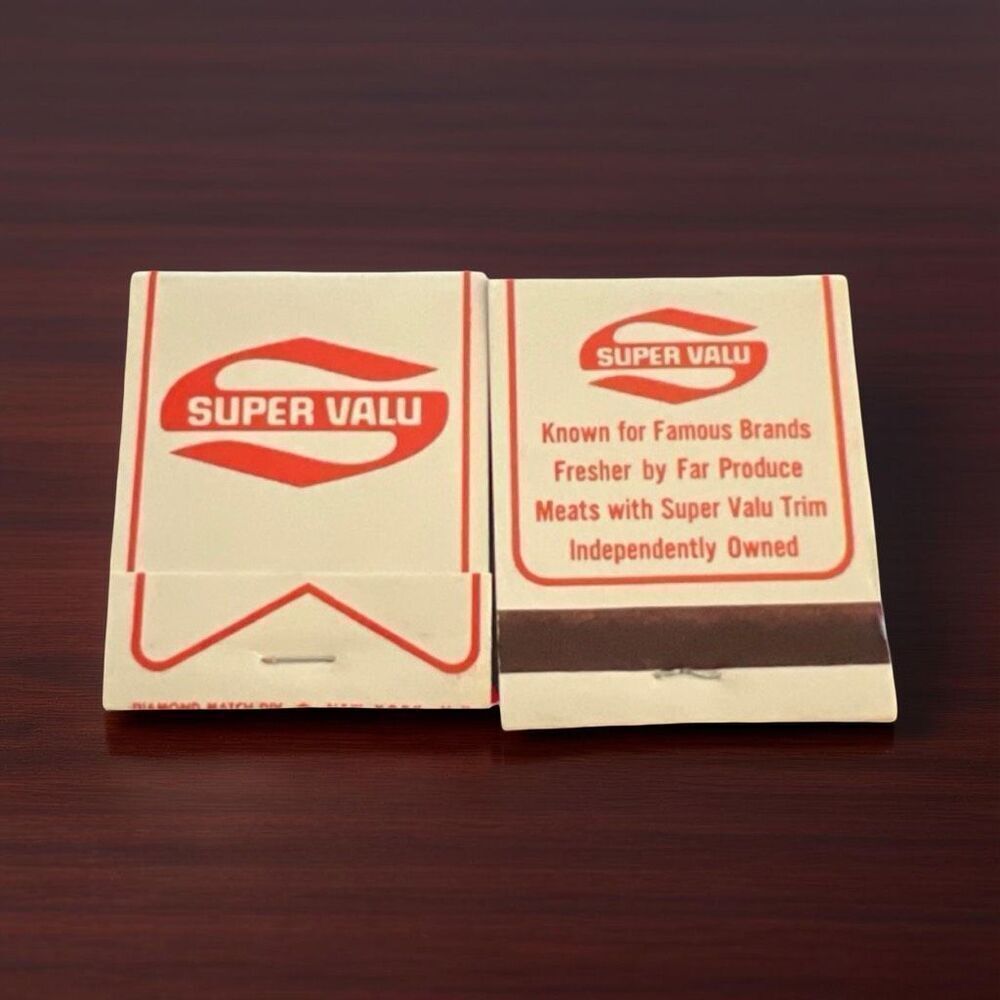 2 Vintage Super Value Georcery Store Matchbooks Unstruck “Famous Brands”